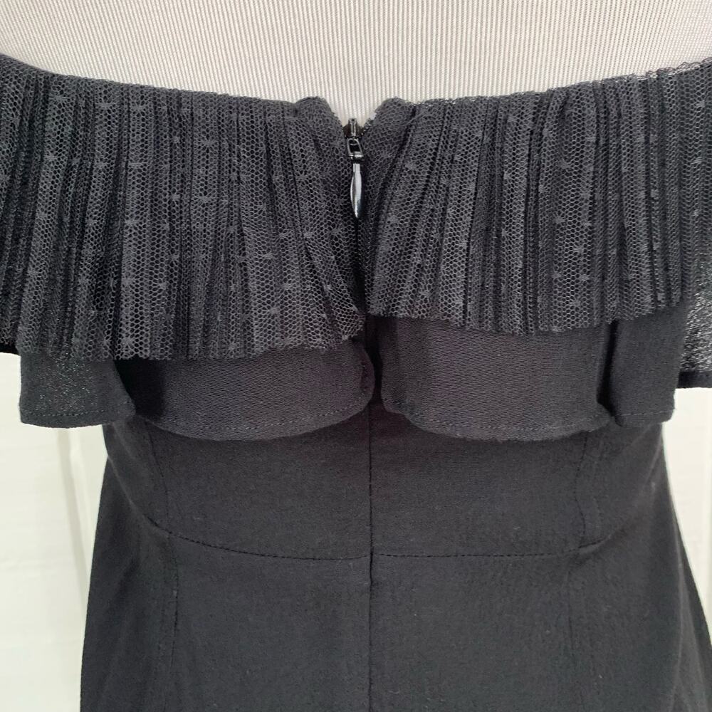 For Love & Lemons Off Shoulder Ruffle Mini Dress Black Cocktail Party Women S - Picture 7 of 10